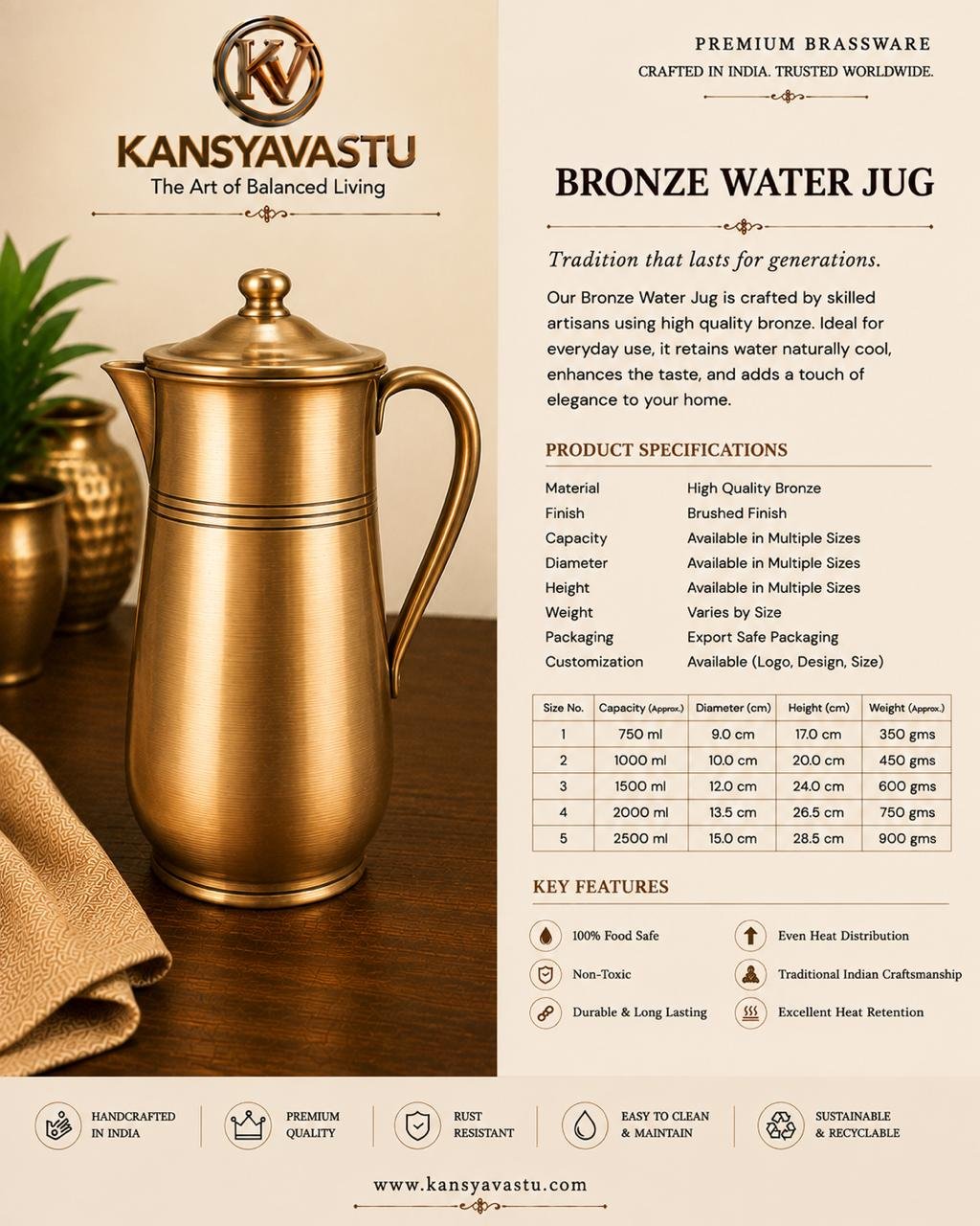 BRONZE WATER JUG