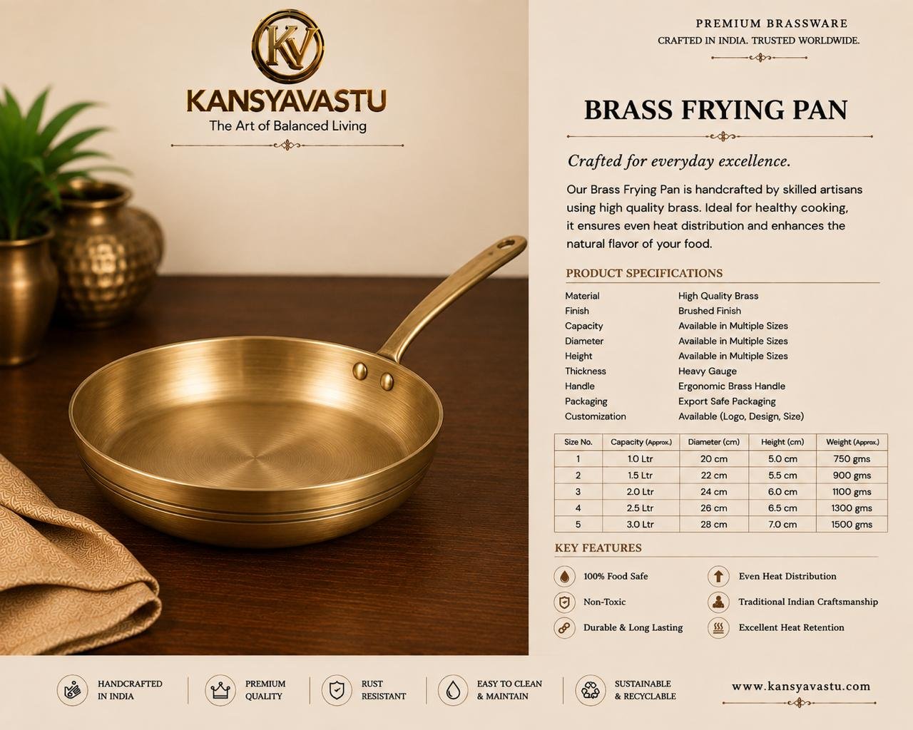 BRASS FRYING PAN