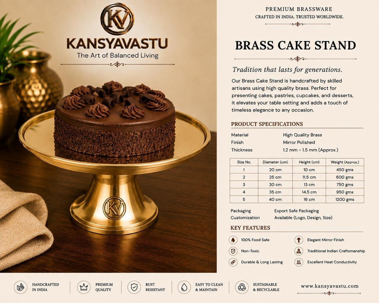 BRASS CAKE STAND