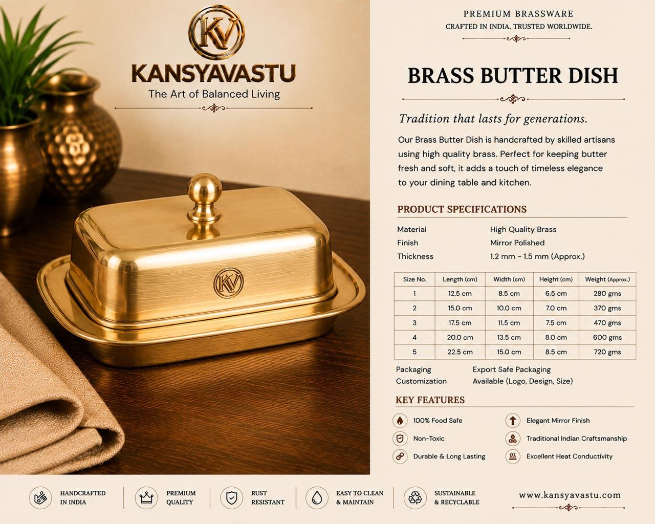 BRASS BUTTER DISH