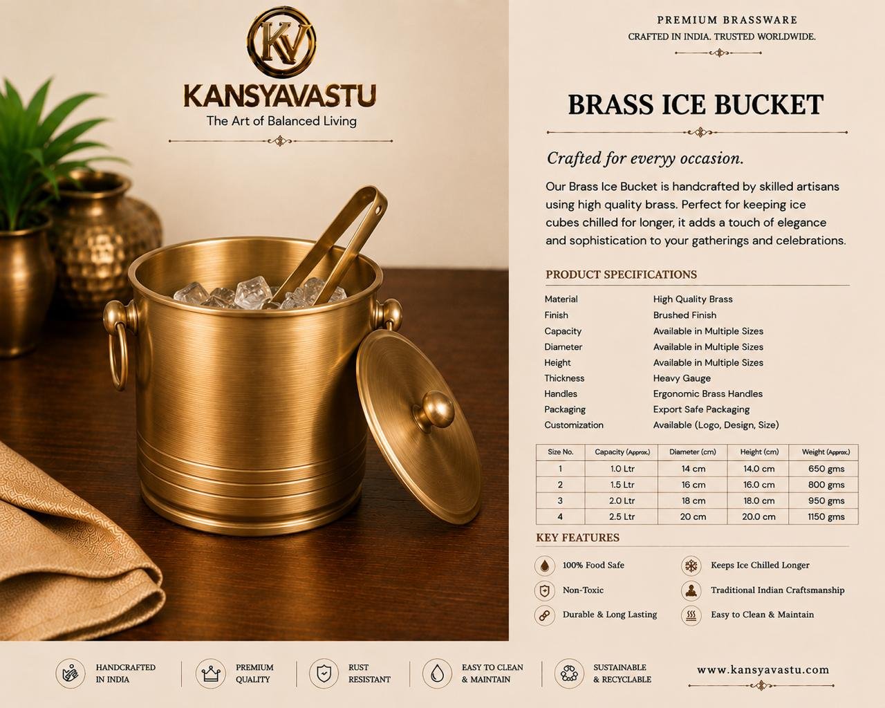 BRASS ICE BUCKET