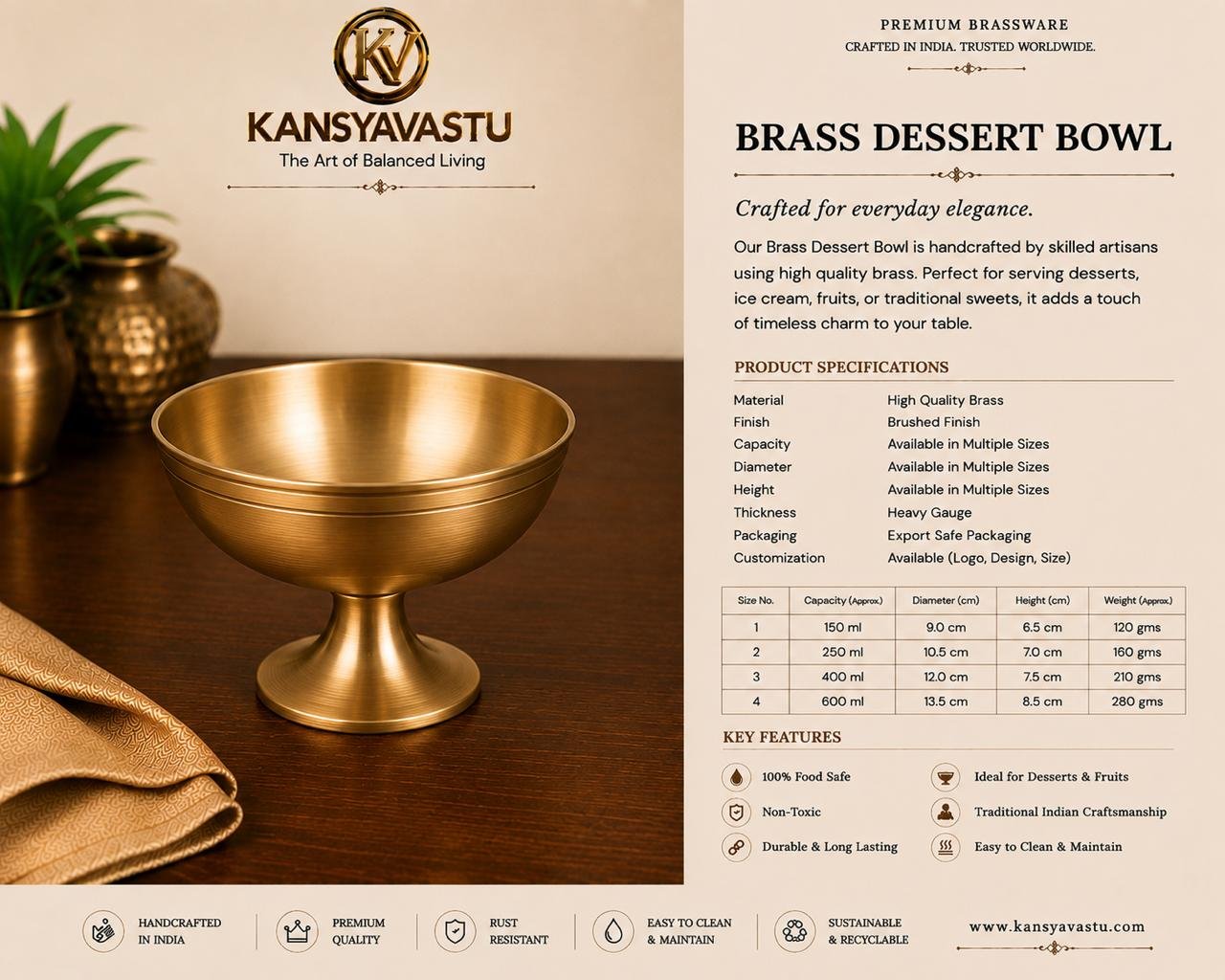 BRASS DESSERT BOWL