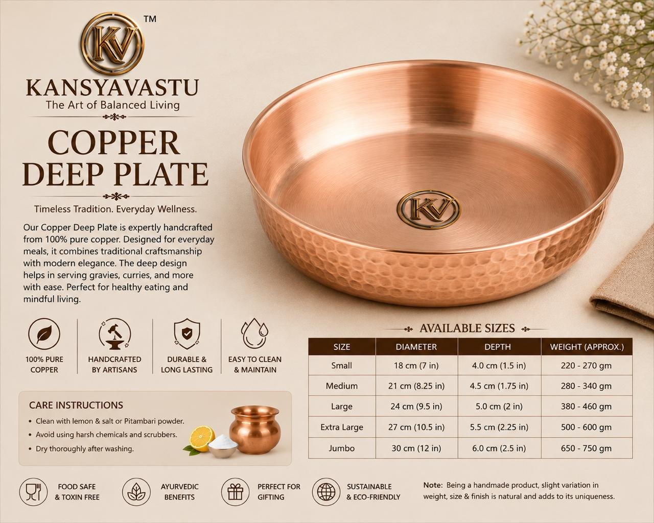 COPPER DEEP PLATE
