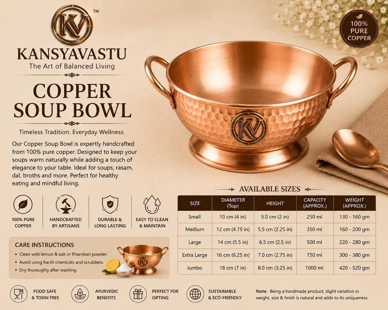 COPPER SOUP BOWL