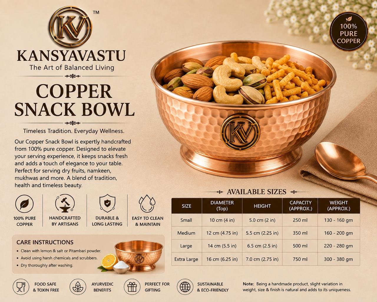 COPPER SNACK BOWL