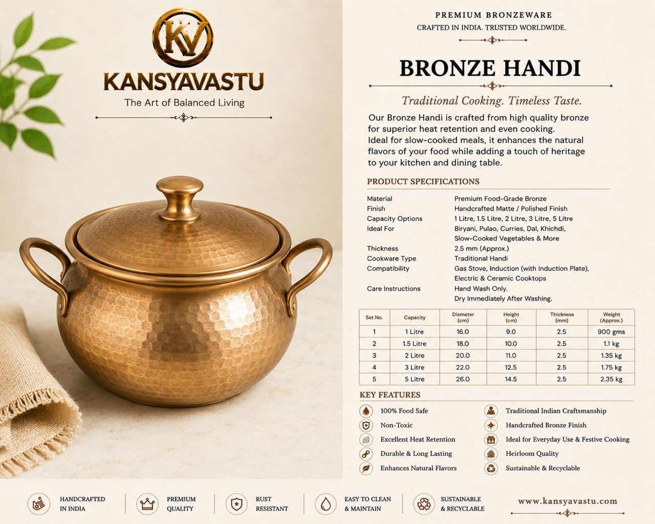 BRONZE HANDI