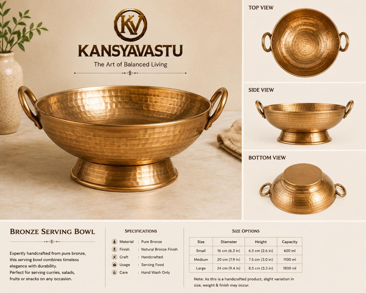 BRONZE SERVING BOWL