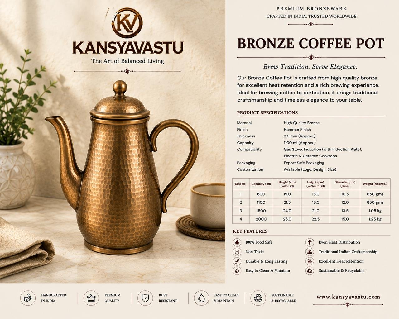 BRONZE COFFEE POT