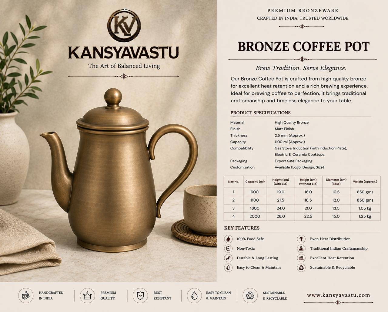 BRONZE COFFEE POT