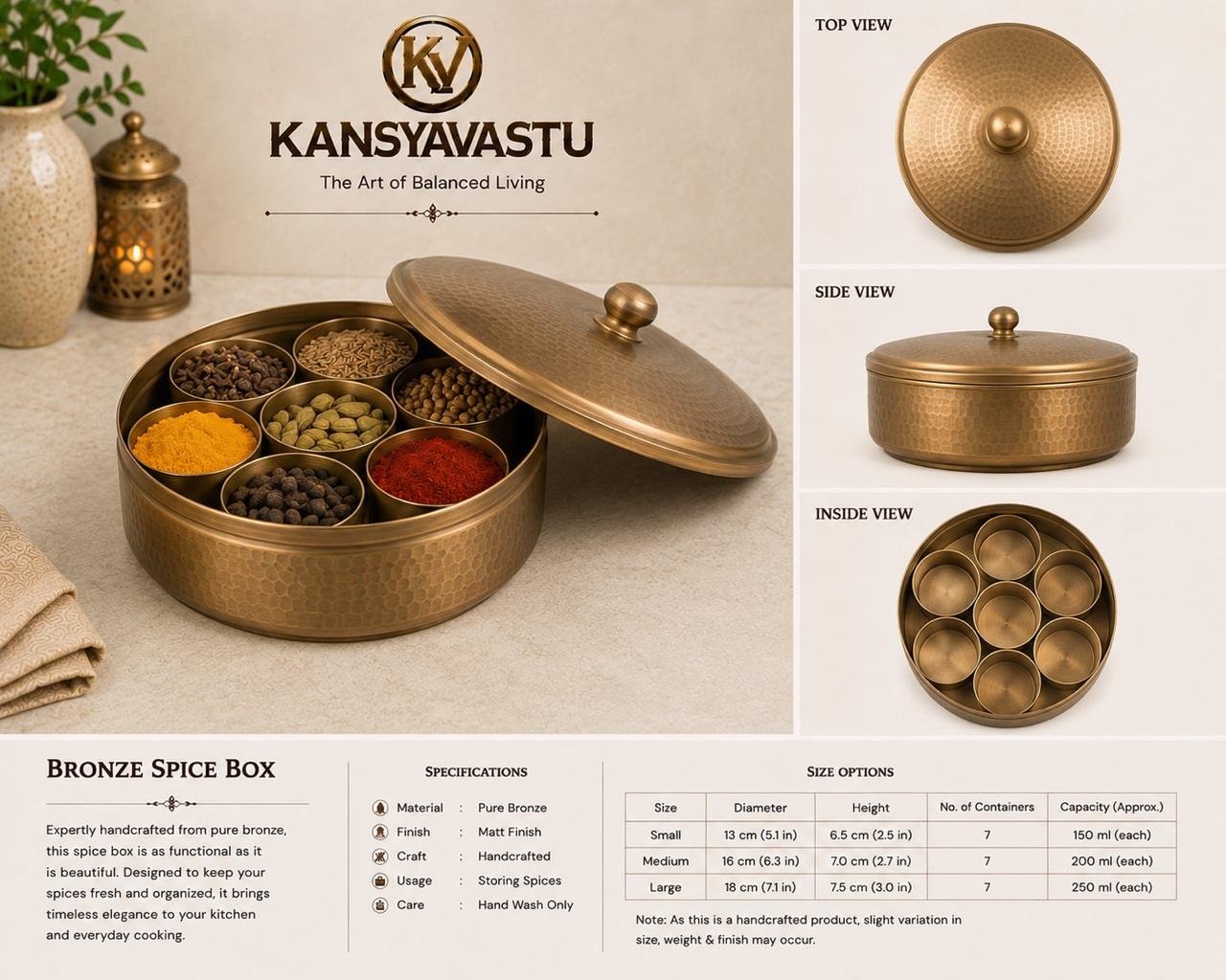 BRONZE SPICE BOX